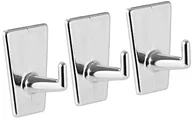 Wieszaki i stojaki - Fackelmann 61473 haczyki do przyklejenia 4,5 cm 3 sztuki z PP, chromowany, PP, srebrny, 4,5 x 4,5 x 3,5 cm 61473 - miniaturka - grafika 1