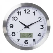 Zegary - Atrix Zegar aluminiowy stacja pogody 355mm AL102LCD - miniaturka - grafika 1