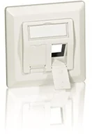 Akcesoria do komputerów jednopłytkowych - Equip podtynkowe ramka montażowa komplet perłowo-biały 80 X 80 z osłoną/płytka centralna dla dwóch Keystone Jacks Pro 4015867142035 - miniaturka - grafika 1