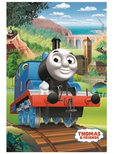 Jerry Fabrics dzieci koc z flauszu pływnych i rzucania, Thomas i przyjaciele charakter, poliester, wielokolorowa, 150 x 150 x 0.3 cm 17BL146 - Koce i narzuty dla dzieci - miniaturka - grafika 3