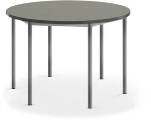 AJ Produkty Biurko SONITUS, okrągłe, 1200x760 mm, ciemno szare linoleum, szary aluminium - Meble do szkół i przedszkoli AJ Produkty Biurko SONITUS, okrągłe, 1200x760 mm, ciemno szare linoleum, szary aluminium - Meble do szkół i przedszkoli - miniaturka - grafika 1