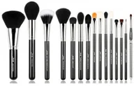 Pędzle do makijażu - JESSUP JESSUP Zestaw do makijażu 15 Pędzli T092 Black/silver - miniaturka - grafika 1