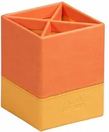 Notesy i bloczki - Rhodia 318914C pojemnik na długopisy (8 x 8 x 11 cm, praktyczny i wytrzymały, ze sztucznej skóry, elegancki, idealny do biura) 1 sztuka, tangerine 318914C - miniaturka - grafika 1