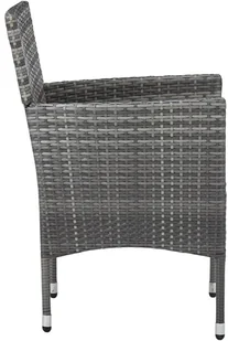 vidaXL Krzesła ogrodowe, 2 szt., rattan PE, szare - Fotele i krzesła ogrodowe - miniaturka - grafika 5