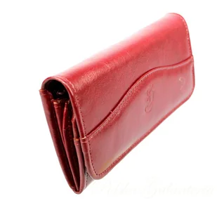 Sara Portfel Damski (PL) Długi z Klamrą Skóra Naturalna Licowa - Portfele - miniaturka - grafika 7