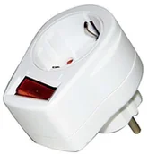 Inne - Unitec UNITEC pomiędzy wtyczka z przełącznikiem 1 sztuki, białe, 47490l - miniaturka - grafika 1