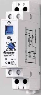 Finder Wyłącznik czasowy TYP 14.71.8.230.0000 TYP 14.71.8.230.0000 1 zestyk zwierny maks 16 A 230 V/AC AC1) maks 3700 VA/AC15 230 V) maks 750 VA 1 szt - Sterowniki i przekaźniki - miniaturka - grafika 2