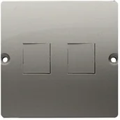 Klawisze i ramki - Kontakt Simon KONTAKT_SIMON Plakietka podwójnego gniazda teleinformatycznego BASIC Satyna BMPT/29 - miniaturka - grafika 1