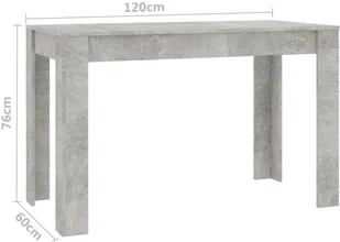vidaXL Stół jadalniany, betonowy szary, 120x60x76 cm, płyta wiórowa - Stoły - miniaturka - grafika 6