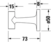 Wieszaki łazienkowe - Duravit Starck T Haczyk na ręcznik czarny mat 0099294600 - miniaturka - grafika 1