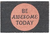 Wycieraczki - Relaxdays Wycieraczka kokosowa mówiąc BE Awesome  Today, mata kokosowa z antypoślizgową PCW 10020166_52 - miniaturka - grafika 1
