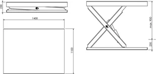 018 01860194 Podnośnik podest nożycowy cylindry ze stali nierdzewnej udźwig 2000 kg wymiary 1400x1100mm skok 900mm moc 1,1kW) 60194-uniw - Stoły warsztatowe - miniaturka - grafika 2