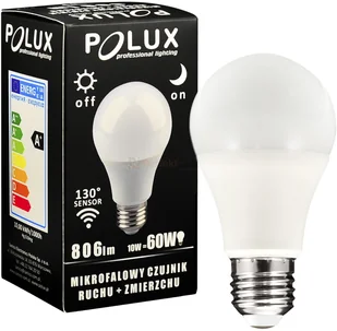 Polux Żarówka LED A60 E27 806lm z czujnikiem zmierzchu i ruchu 308832 - Żarówki LED - miniaturka - grafika 2