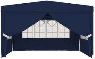 vidaXL Namiot imprezowy ze ściankami, 4x4 m, niebieski, 90 g/m - Pawilony ogrodowe - miniaturka - grafika 5