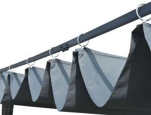 vidaXL Altana z dachem, polirattan, 300x300x200cm, szary i antracytowy - Altany ogrodowe - miniaturka - grafika 3