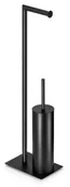 Stojaki i wieszaki na papier toaletowy - HOZZE 400-030b stojak na papier toaletowy ze szczotką WC CZARNY - miniaturka - grafika 1