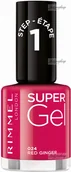 Lakiery do paznokci - Rimmel SUPER GEL - Żelowy lakier do paznokci - 12 ml - 024 - RED GINGER - miniaturka - grafika 1