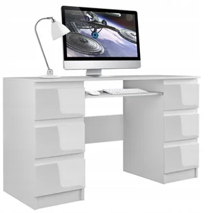 Topeshop Biurko komputerowe TOPESHOP, białe, 130x77,x50 cm - Biurka - miniaturka - grafika 4