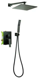 STELLMAN Bateria Natryskowa Prysznicowa VERDO Podtynkowa z Deszczownicą 25 CZARNA 1020-5 - Baterie podtynkowe - miniaturka - grafika 2