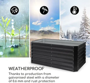 Blumfeldt High Grow Straight, podniesiona grządka, 120x60x60cm, 432l stal GDMB4-HighGro-120-AN - Donice - miniaturka - grafika 6