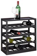 Akcesoria do wc - Relaxdays drewniany regał na wino, 4 poziomy, na 20 butelek, wymiary 52 x 52 x 25 cm, kolor czarny (10020333) - miniaturka - grafika 1