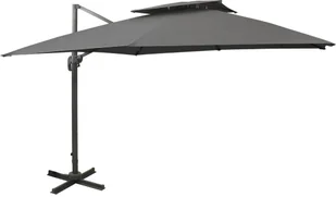 vidaXL Parasol wiszący z podwójną czaszą, 300x300 cm, antracytowy 312372 - Parasole ogrodowe - miniaturka - grafika 2