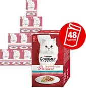 Mokra karma dla kotów - Purina Gourmet Mon Petit Multipack 8x(6x50g) tuńczyk łosoś pstrąg w sosie # z wartością produktów powyżej 89zł! - miniaturka - grafika 1