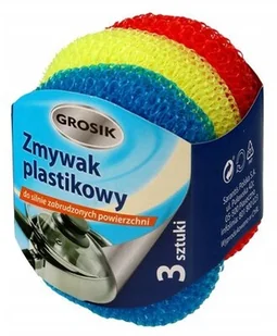 GROSIK 3szt. Zmywak plastikowy - Ściereczki, gąbki, czyściki - miniaturka - grafika 2