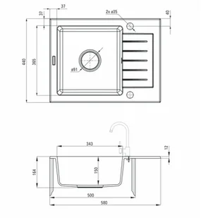 Deante Zorba ZQZ 711A - Zlewozmywaki - miniaturka - grafika 3