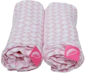 Koce i narzuty dla dzieci - Motherhood Otulacze muślinowe bawełniane Premium, 100x120 cm, Różowy Classics, 2 szt. - miniaturka - grafika 1