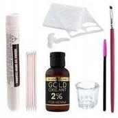 Akcesoria i kosmetyki do stylizacji brwi - Kama Zestaw Gold XL Henna czarna woda Kieliszek - miniaturka - grafika 1