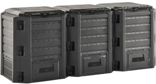 vidaXL Kompostownik ogrodowy, czarny, 1200 L - Kompostowniki - miniaturka - grafika 3