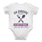 Body dla niemowląt - Jak dorosnę będę kucharzem - body dziecięce z nadrukiem - miniaturka - grafika 1