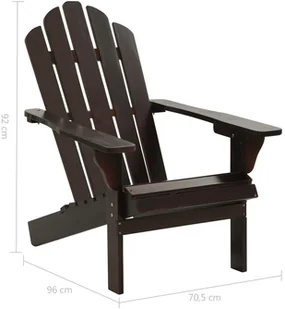 vidaXL Fotel ogrodowy, drewniany, brązowy - Fotele i krzesła ogrodowe - miniaturka - grafika 6