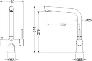 Blue Water Bateria trójobwodowa 4-drożna ART PLATINO CRYSTAL chrom BW-5901730616408) BW-5901730616408 - Baterie kuchenne - miniaturka - grafika 2