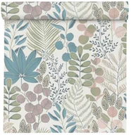 Tapety - Rasch Tapeta Listki 465310 niebiesko-różowa winylowa na flizelinie - miniaturka - grafika 1