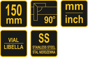 Vorel KĄTOWNIK METALOWY 150 MM ZE STOPKĄ I LIBELLĄ 18380 - Inne urządzenia pomiarowe - miniaturka - grafika 3