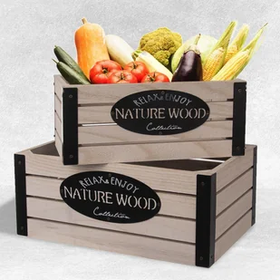 Orion Skrzynka drewniana skrzynia pojemnik NATUREWOOD 31x21x13cm do przechowywania koszyk na warzywa owoce 731042 - Pudła i pojemniki do przechowywania - miniaturka - grafika 6