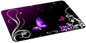 Podkładki pod mysz - Pedea PEDEA podkładka pod mysz do gier i biura  350 x 280 mm  z wszytymi krawędziami i antypoślizgowym spodem, Purple Butterfly - miniaturka - grafika 1