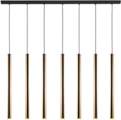 Lampy sufitowe - Amplex LAMPA wisząca AKADI 0135 metalowa OPRAWA zwis na listwie kaskada tuby sople czarne złote 0135 - miniaturka - grafika 1