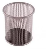 Przybory szkolne - Leviatan Kubek na długopisy siatka srebrny - miniaturka - grafika 1