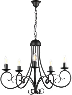 ONLI Żyrandol Pompei, bez kloszy, czarny - Lampy sufitowe - miniaturka - grafika 2