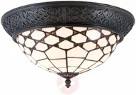 Lampy sufitowe - Clayre & Eef Secesyjna lampa sufitowa Kisa, styl Tiffany - miniaturka - grafika 1