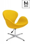 Fotele - Modesto Design MODESTO fotel SWAN UP żółty, wełna - regulowana wysokość E007S.YELLOW [12679609] - miniaturka - grafika 1