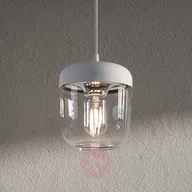 Lampy sufitowe - Vita Copenhagen Szklana lampa wisząca Acorn z białą zawieszką - miniaturka - grafika 1