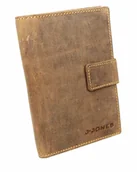 Portfele - Jennifer Jones CA$H Portfel Męski Skórzany Miękka Skóra Licowa Bardzo Duży Pionowy Z Zapięciem Etui Na Dokumenty 5494 - miniaturka - grafika 1