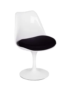 King Home Krzesło 48x52x79cm Tulip czarno-białe PC-08 BIALY.CZARNA - Krzesła - miniaturka - grafika 2