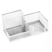 Przyborniki na biurko - DRect Przybornik Na Biurko Metalowy Siatka biały - miniaturka - grafika 1