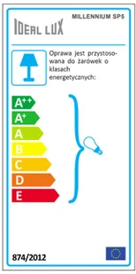Ideal Lux Lampa Wisząca Millennium Sp5 129921 Średnica 52,0 Wys. 85,0 - 217,0 - Lampy sufitowe - miniaturka - grafika 3