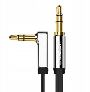 UGREEN płaski kątowy kabel przewód audio AUX 3,5 mm mini jack 0,5 m czarny (AV119 10596) AV119 10596 - Kable USB - miniaturka - grafika 2